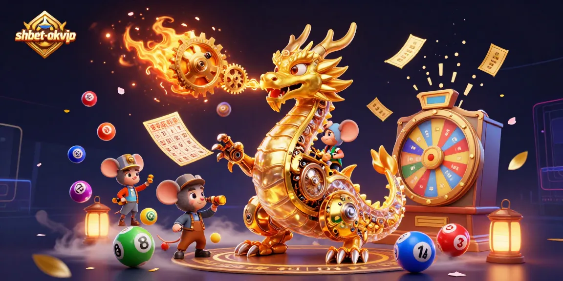 Engage in thrilling gaming moments at shbet-okvip with colorful lottery balls, dynamic prizes, and a mystical dragon.
