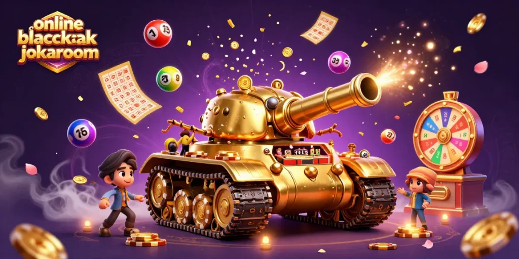 Experience thrilling gameplay in online blackjack jokaroom with our exciting cartoon casino scene.